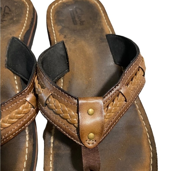 Clarks Women's Thong FENNER NERICE Honey Slip-on Flip Flop Sandal Shoes Size 9 - Picture 8 of 14